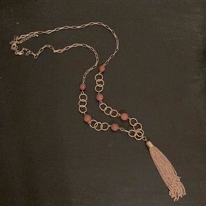 Long Gold Tassel Necklace
